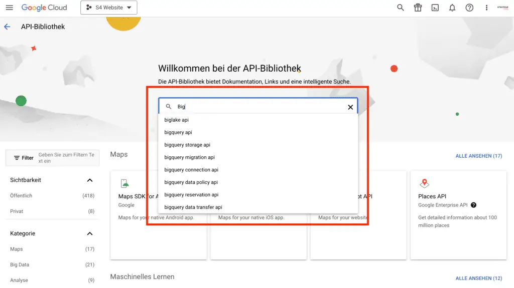 Google API Bibliothek