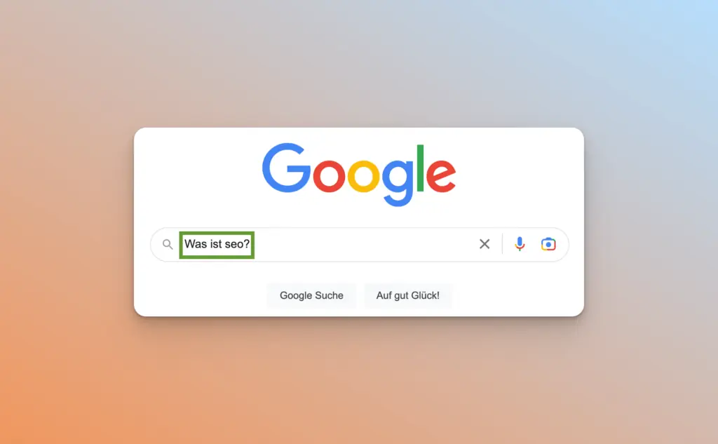 Eingabe eines Keywords in die Google Suche