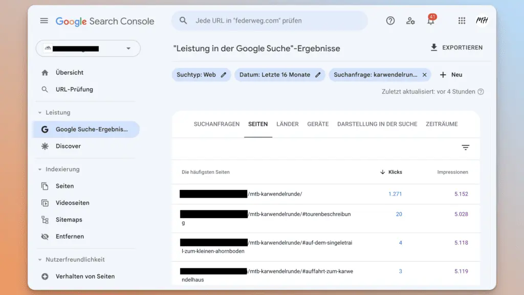 Suchanfragen-Filter in der Search Console