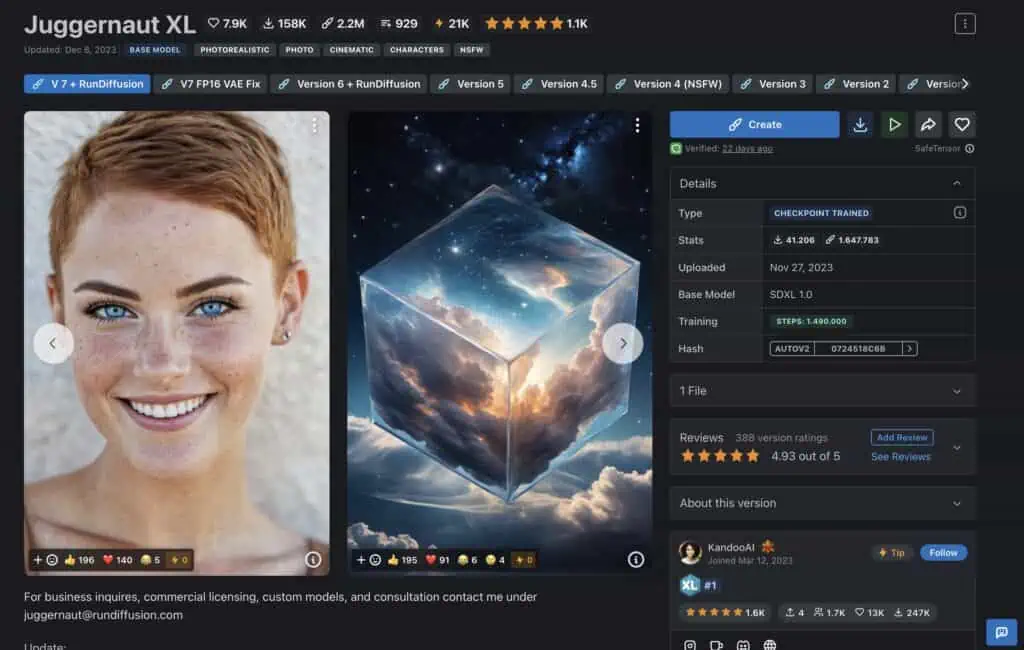 Das Bild zeigt einen Bildschirmausschnitt einer Webseite mit einer Abbildung einer lächelnden Frau auf der linken Seite und einer künstlerischen Darstellung eines Würfels, der das Universum in sich zu enthalten scheint, auf der rechten Seite.