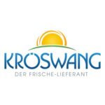 Das Bild zeigt das Logo der Firma Kröswang, mit einem Schriftzug und stilisierten Elementen, die Sonne und Landschaft andeuten.