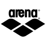 Das Bild zeigt das Logo der Marke Arena, die für ihre Schwimmsportbekleidung und -ausrüstung bekannt ist.