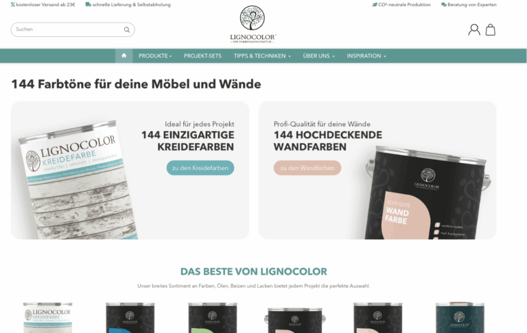 Entdecke die Vielfalt von Lignocolor mit 144 einzigartigen Kreidefarben und hochdeckenden Wandfarben, perfekt für jedes DIY-Projekt. Unsere hochwertigen, umweltfreundlichen Produkte sorgen nicht nur für ein elegantes Finish, sondern sind auch ideal für kreative Gestaltungen von Möbeln und Wänden.